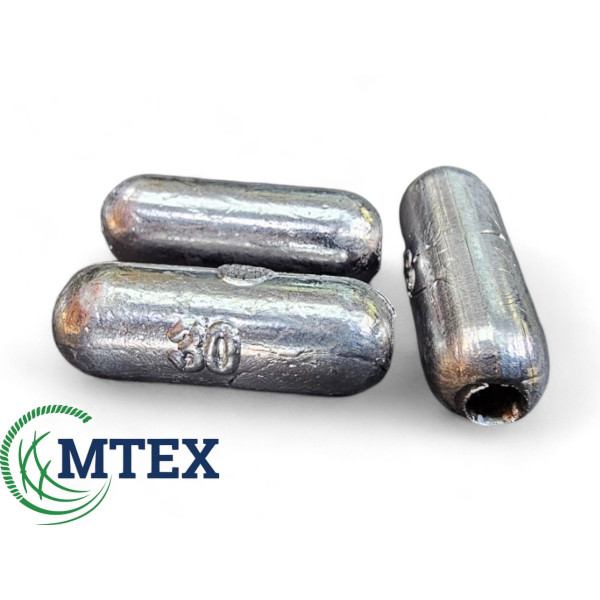 Свинцовый сетевой груз 30грм. сквозной 50шт. упаковка