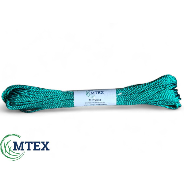 Зеленая полипропиленовая верёвка крученая  Ø 2мм 20м от MTEX